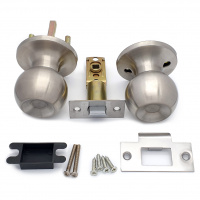 Ручка-защелка /кноб/ межкомнатная SOLLER ЗШ-05 BKPS SN никель без ключа и фиксатора