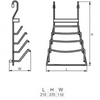 Полка для крышек на рейлинг d-16 мм SOLLER АЕ-661 210*110*370 мм
