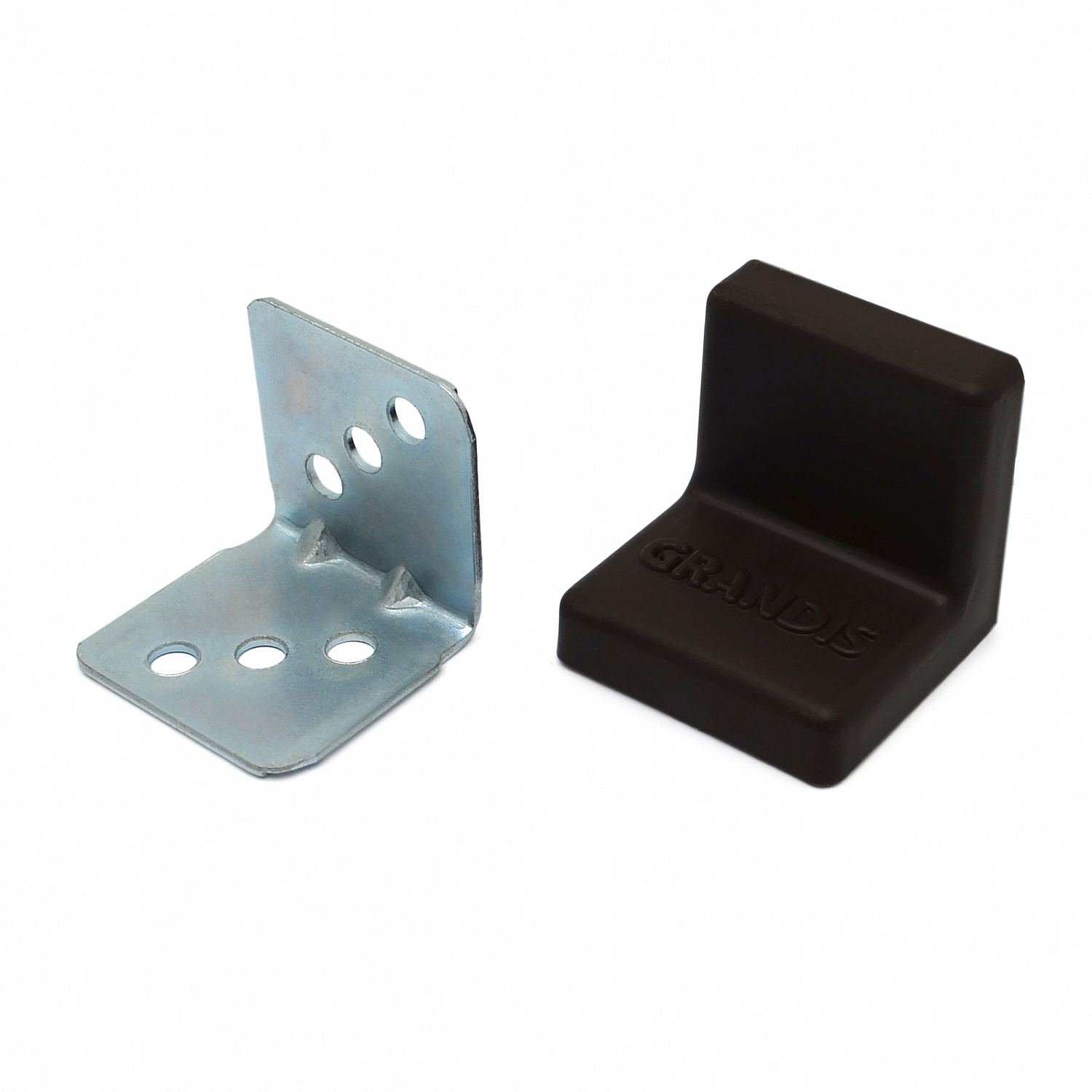 Уголок мебельный 25*25 мм основа металл + декор пластик венге