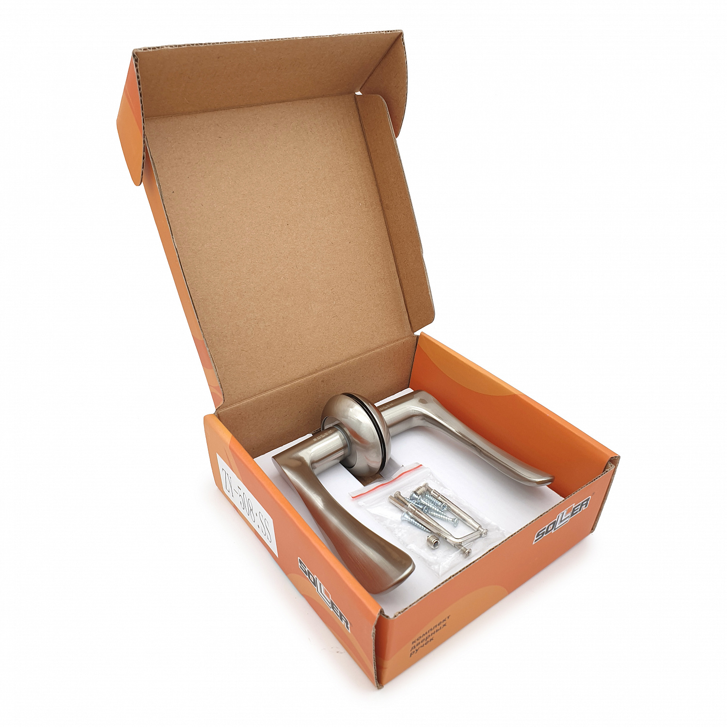 Комплект дверных ручек SOLLER ZY-508 SS матовый никель