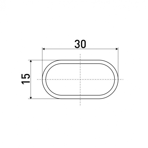 Труба овальная (штанга для шкафа) 15*30 мм SOLLER хром 3 м