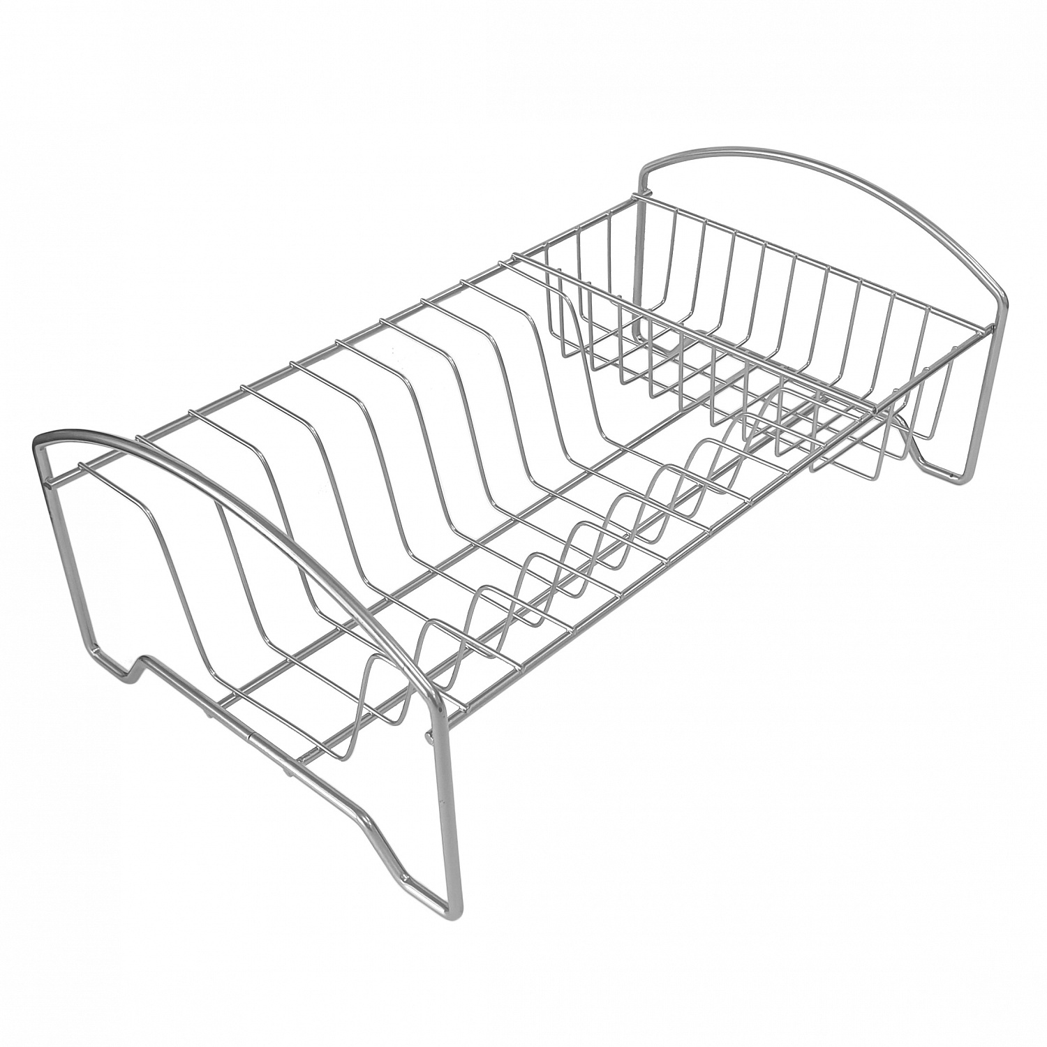 Тарелосушка настольная одноярусная с карманом Мини хром без поддона 350*210 мм