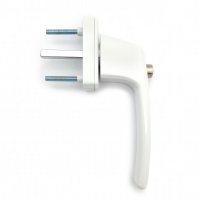 Ручка оконная с ключом, белая квадратная  (SWH37)