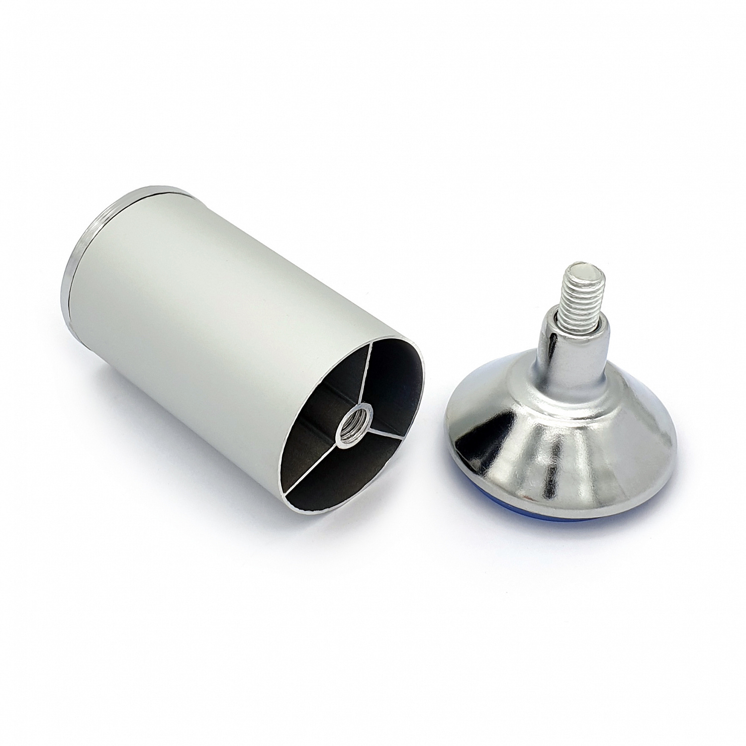 Опора мебельная регулируемая SOLLER 38*100 мм алюминий