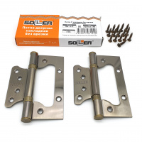 Петля дверная накладная 4" SOLLER бронза (сталь 100*75*2) бабочка без врезки