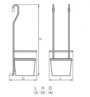 Подставка на рейлинг d-16 мм SOLLER KS-2032 132*122*350 мм