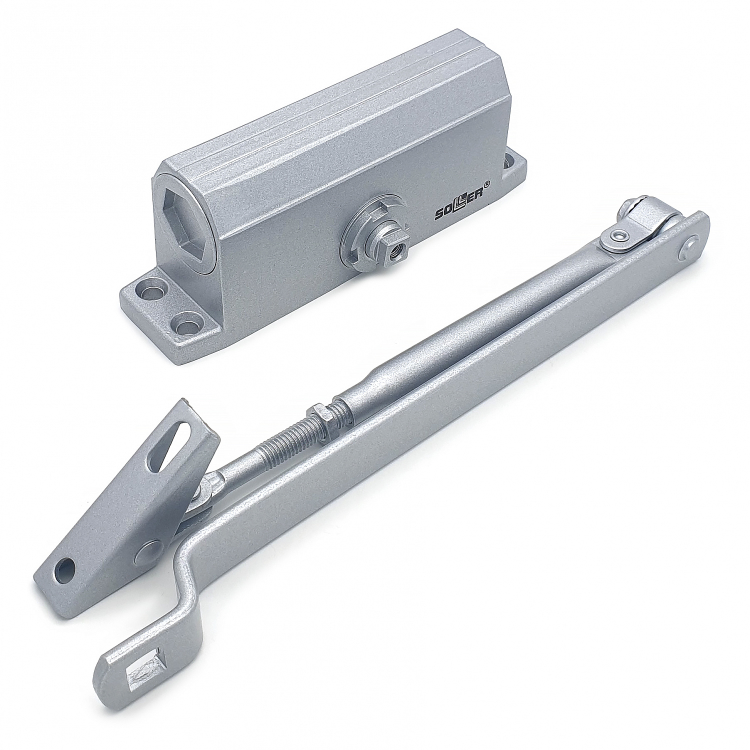 Доводчик дверной SOLLER №202 серебристый для дверей весом 25-35 кг