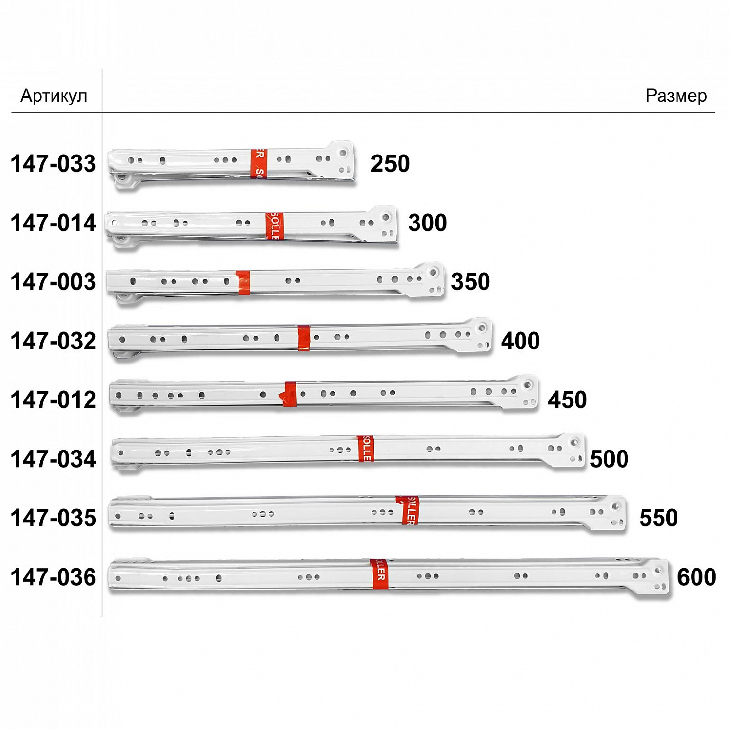 Направляющие роликовые SOLLER 400 мм