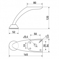Опора для мягкой мебели SOLLER h-120 мм с изгибом и вылетом 1,2 мм хром