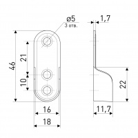 Штангодержатель для овальной трубы металл SOLLER 16*30 мм