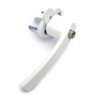 Ручка оконная с ключом, белая кругл. (SWH37)