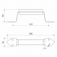 Ручка-скоба с деревянными накладками РС 100 Пл