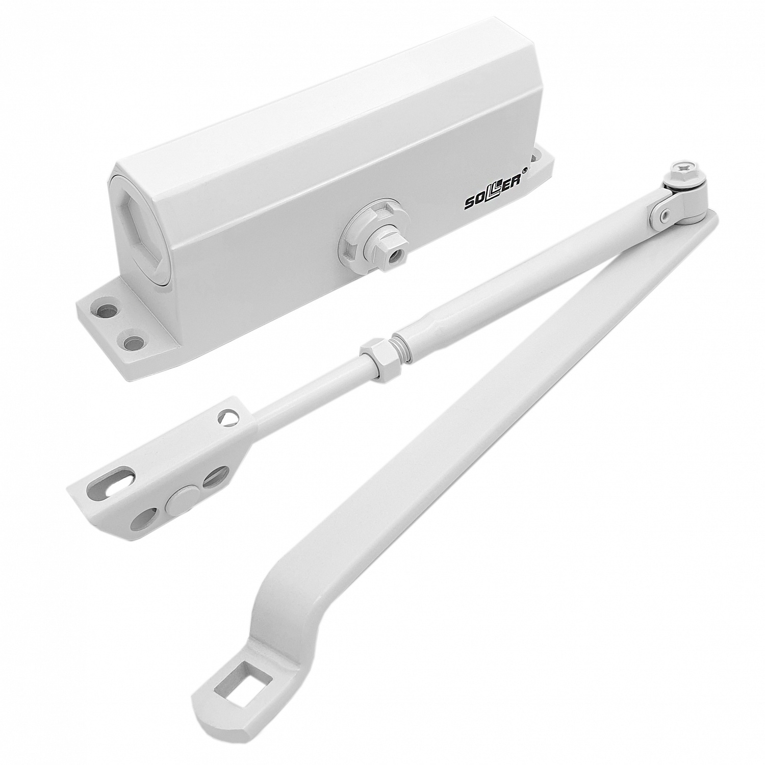 Доводчик дверной SOLLER №502 белый для дверей весом 80-100 кг