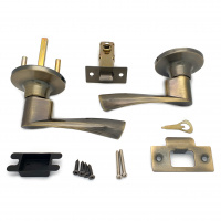 Ручка-защелка нажимная межкомнатная SOLLER R 860 ВКPS АВ бронза без ключа и фиксатора