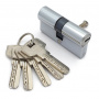 Механизм цилиндровый SOLLER F5 хром 60мм, 5 ключей латунь/металл, профильный ключ (25+10+25) Cu.C