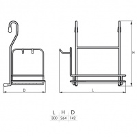Полка с боковыми крючками для рейлига d-16 мм SOLLER KS-2013 279*140*260 мм