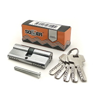 Механизм цилиндровый SOLLER F5 хром 70мм, 5 ключей латунь/металл, профильный ключ (30+10+30) Cu.С