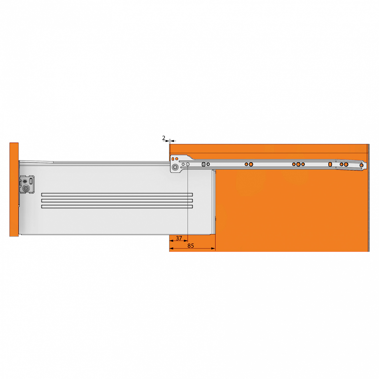 Металлобокс 450мм Н-150мм (белый)