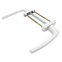 Ручка оконная двухсторонняя белая алюминиевая BHS-F-01