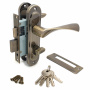 Замок врезной с ручками на планке SOLLER 50/76AB бронза ключ-вертушка ЦМВ70