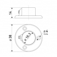 Штангодержатель SOLLER 1,2 мм для рейлинга d-16 мм