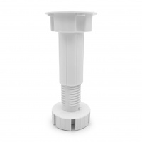 Опора кухонная 100 мм неразборная под саморезы регулируемая 95-130 мм пластик белая