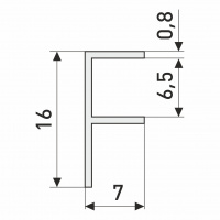 Планка д/панелей "Союз" 6мм 600мм  угловая, F- образная, черная