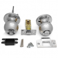 Ручка-защелка /кноб/межкомнатная SOLLER ЗШ-03 ВКСР хром без ключа с фиксатором