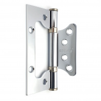 Петля дверная накладная 4" SOLLER хром (сталь 100*75*2) бабочка без врезки