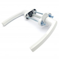 Ручка оконная двухсторонняя алюминиевая, бел.симметр. BHS-F-04