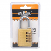 Замок навесной кодовый SOLLER ВС404 латунь
