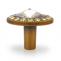 Ручка-кнопка мебельная SOLLER 872-К антик/латунь RB состразами