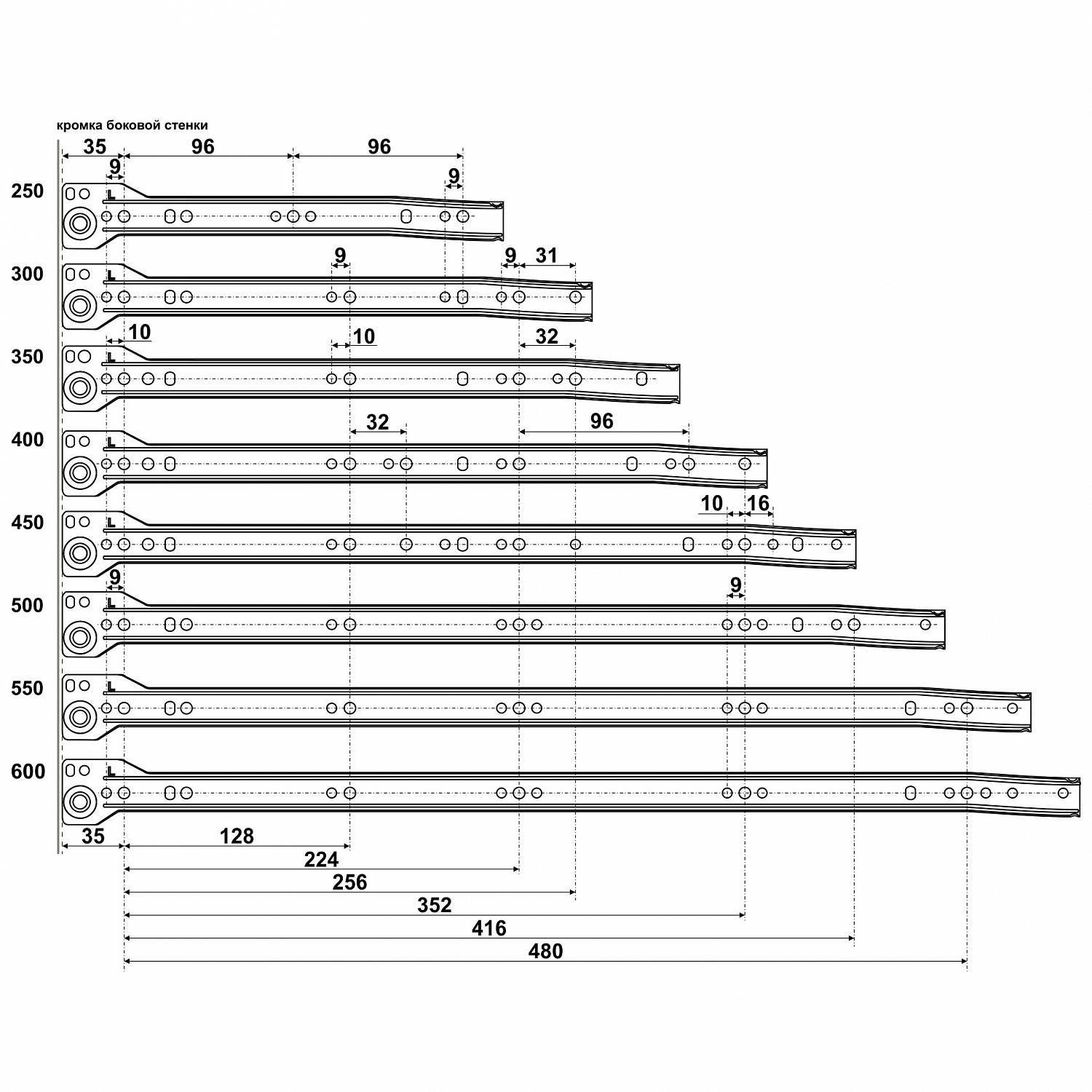 Направляющие роликовые SOLLER 400 мм