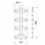 Полка для ванной угловая 4-х ярусная напольно-настенная хром зеркальный