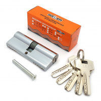 Механизм цилиндровый SOLLER F5 хром 80мм, 5 ключей латунь/металл, профильный ключ (35+10+35) Cu.С