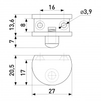 Стеклодержатель SOLLER 820S матовый хром