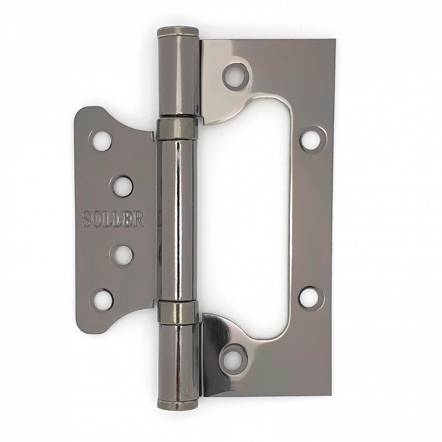 Петля дверная накладная 4" SOLLER  кофе глянец (сталь 100*75*2) бабочка без врезки 