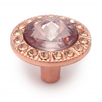 Ручка-кнопка мебельная SOLLER 872-К медь глянцевая RG со стразами