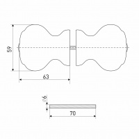 Ручка-кнопка деревянная классика, лак темная с малым глазком