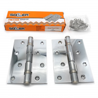 Петля дверная прямая 4" SOLLER хром (сталь 100*70*2)