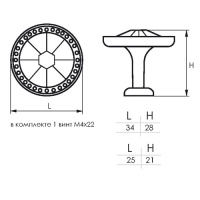 Ручка-кнопка мебельная SOLLER 1121-L золото со стразами