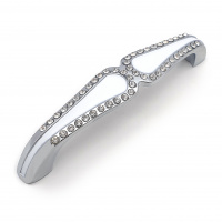 Ручка мебельная SOLLER 690-96 белая/хром со стразами