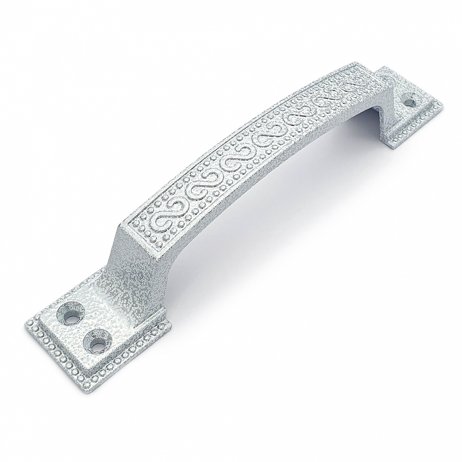 Ручка-скоба дверная РС-100-1 антик/белое серебро (литьё, ЦАМ)