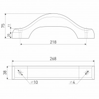 Ручка-скоба банная деревянная плоская РС-220