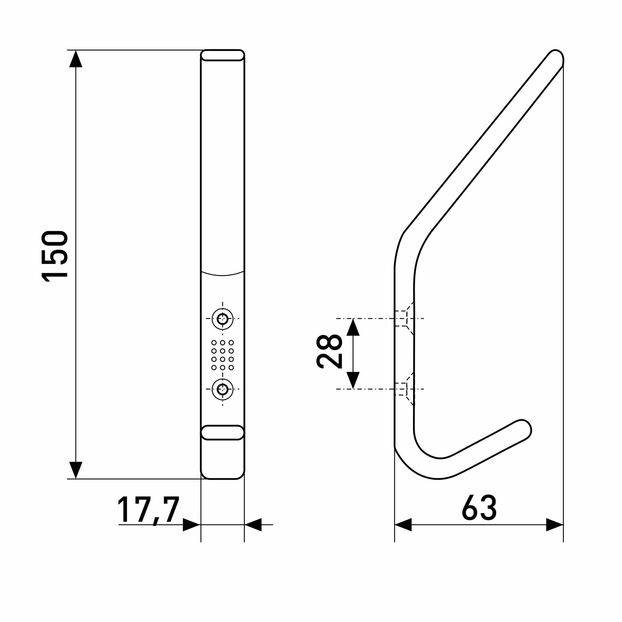 Крючок КВ4  хром