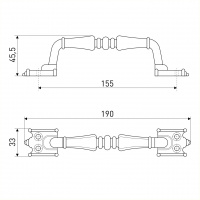 Ручка-скоба дверная РС-100-2 коричневый глянец (литьё, ЦАМ)