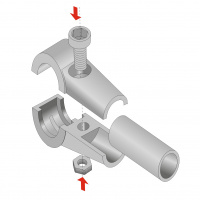 Крепеж усиленный с 3-мя направлениями SOLLER R-42 d-25 мм