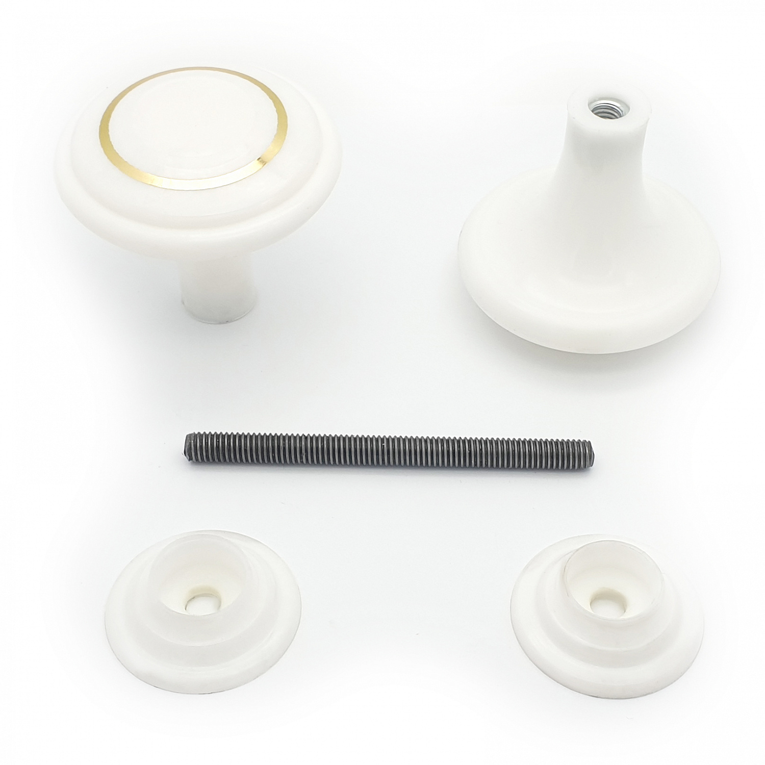 Ручка-стяжка дверная РДП-02-1 белая малая с кольцом