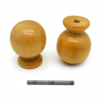 Ручка-кнопка Шар лак светлый деревянная