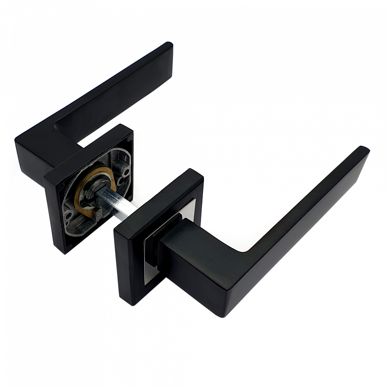 Комплект дверных ручек SOLLER KR-80AE8S черный/хром 